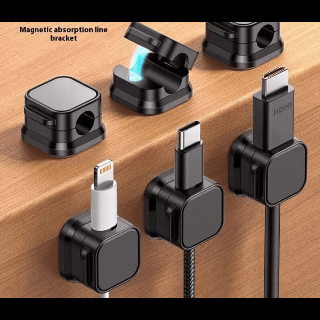 Multi-Port Magnetic Cable Clip Organizer (6 Pcs Set)