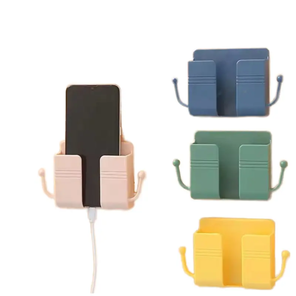 Wall-mounted phone holder