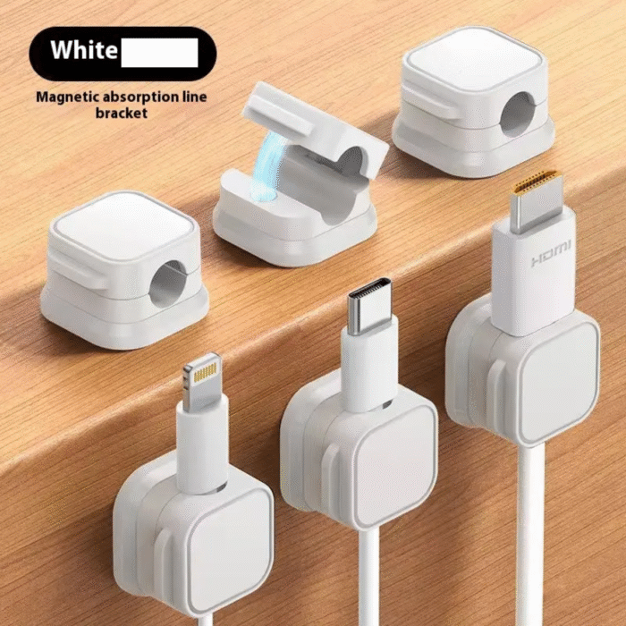 Multi-Port Magnetic Cable Clip Organizer-6 Pcs - Image 2