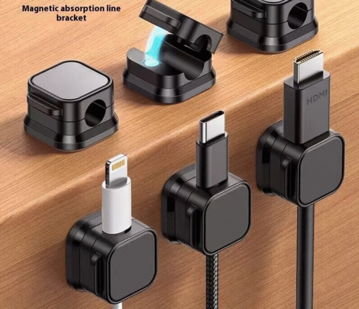 Multi-Port Magnetic Cable Clip Organizer-6 Pcs - Image 1
