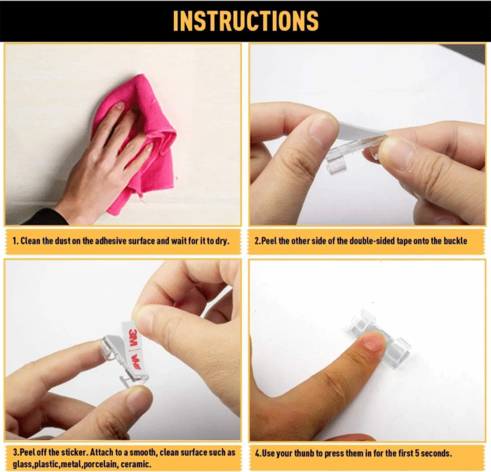Premium Self Adhesive Cable Clip-20 Pcs - Image 7