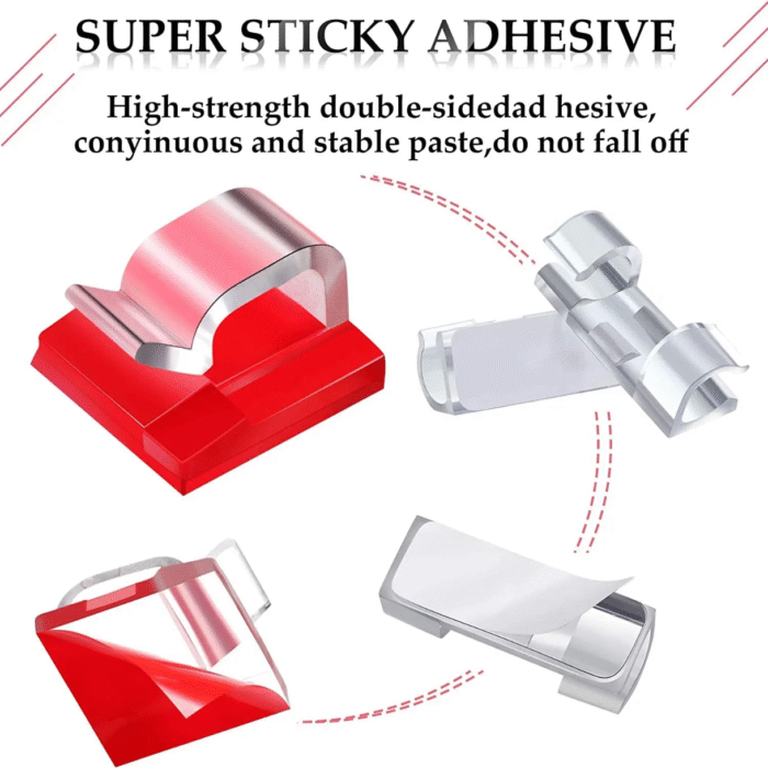 Premium Self Adhesive Cable Clip-20 Pcs - Image 3