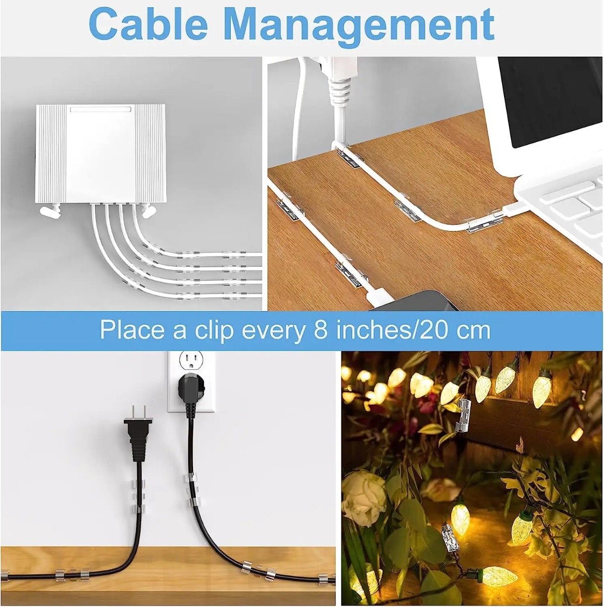 1754676232416 Self Adhesive Cable Clips-20 Pcs - Image 5